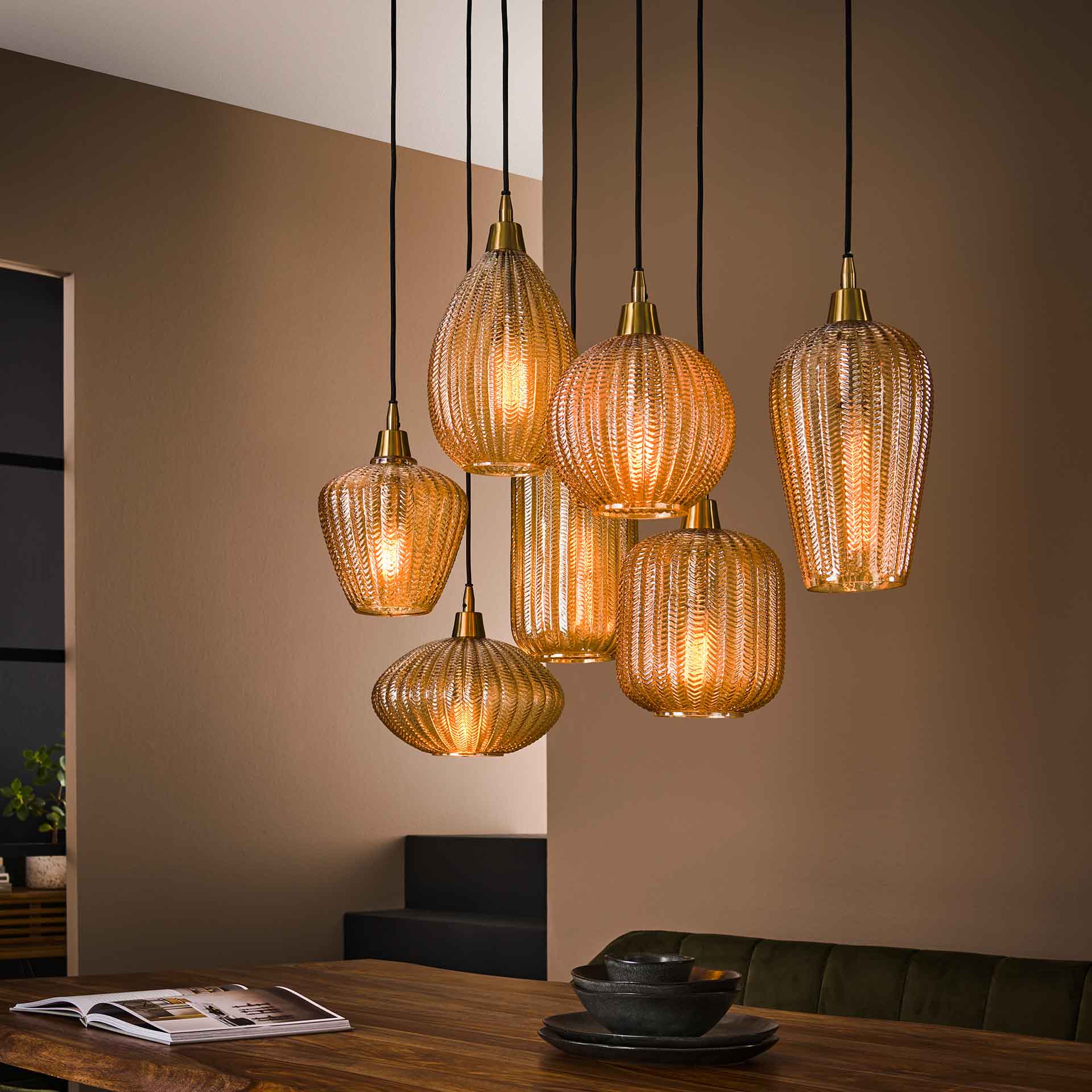 Blokker Amina Hanglamp - Amber