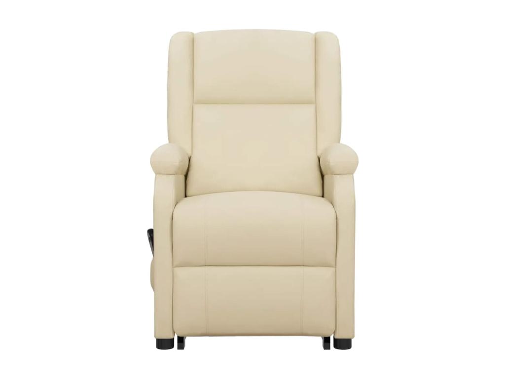 Luzssnh - Sillón de masaje elevable cuero sintético crema