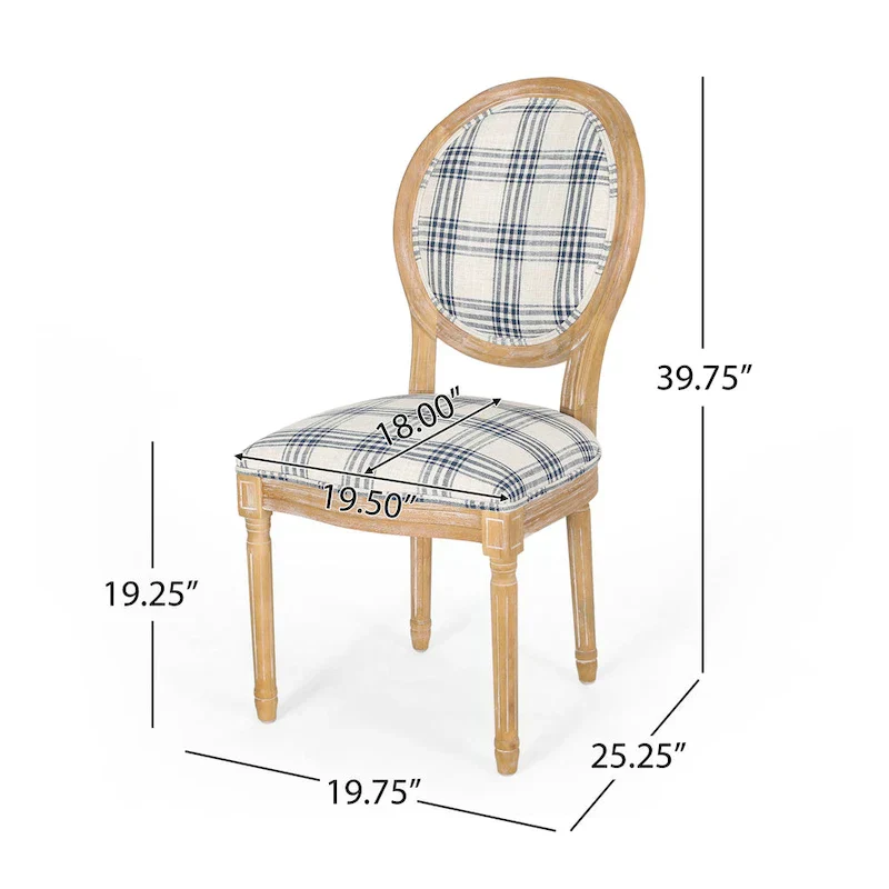 Set of 2 Phinnaeus French Country Fabric Dining Chairs by Christopher Knight Home