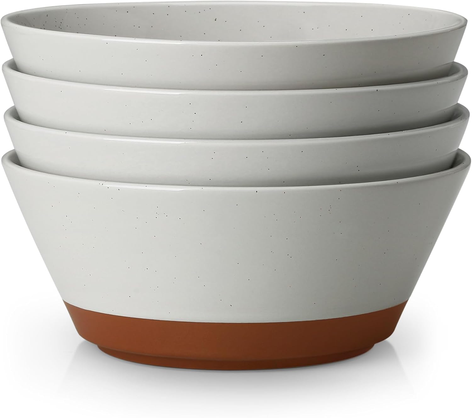 MALACASA Soup Bowls, Ceramic Salad Bowls Set of 4, 36oz Ceramic Bowls for Ramen, Cereal, Fruit and Pho, Microwave & Dishwasher Safe, Speckled Deep Bowls, Multicolor