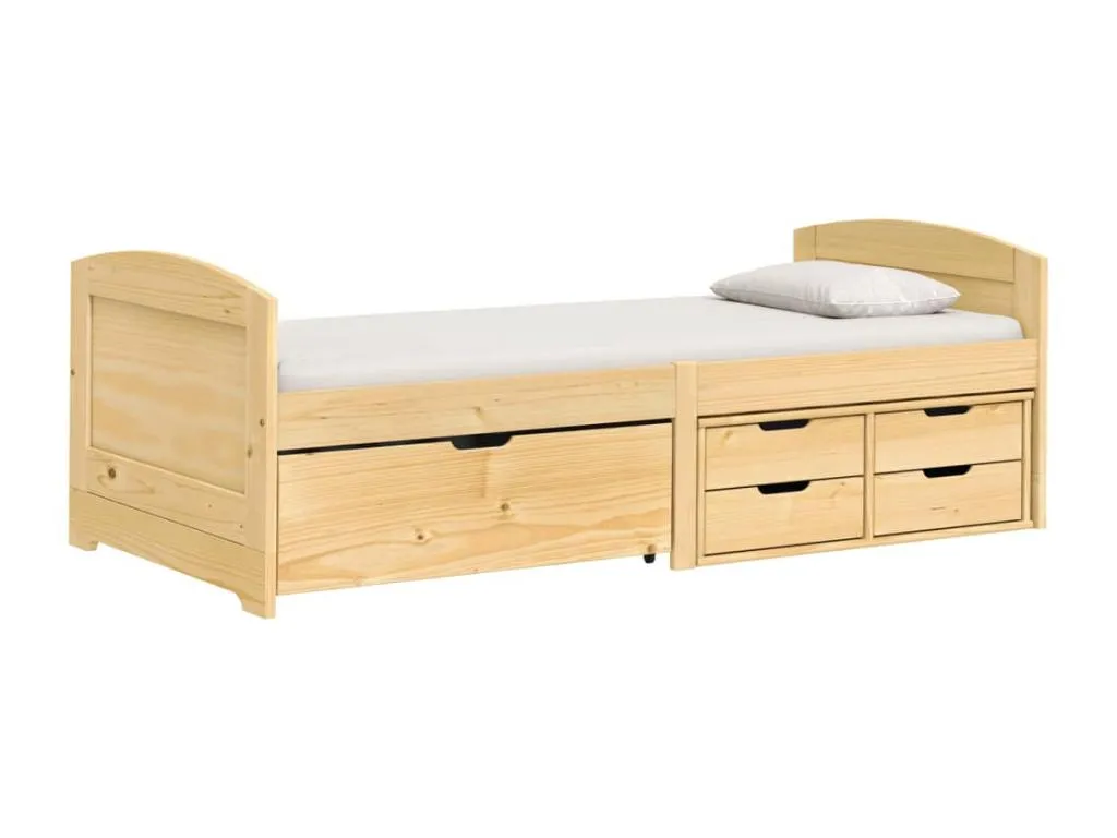 Patriciabaezcasa Sofá cama con 5 cajones Patriciabaezcasa maciza Patriciabaezcasa 90x200cm Marrón