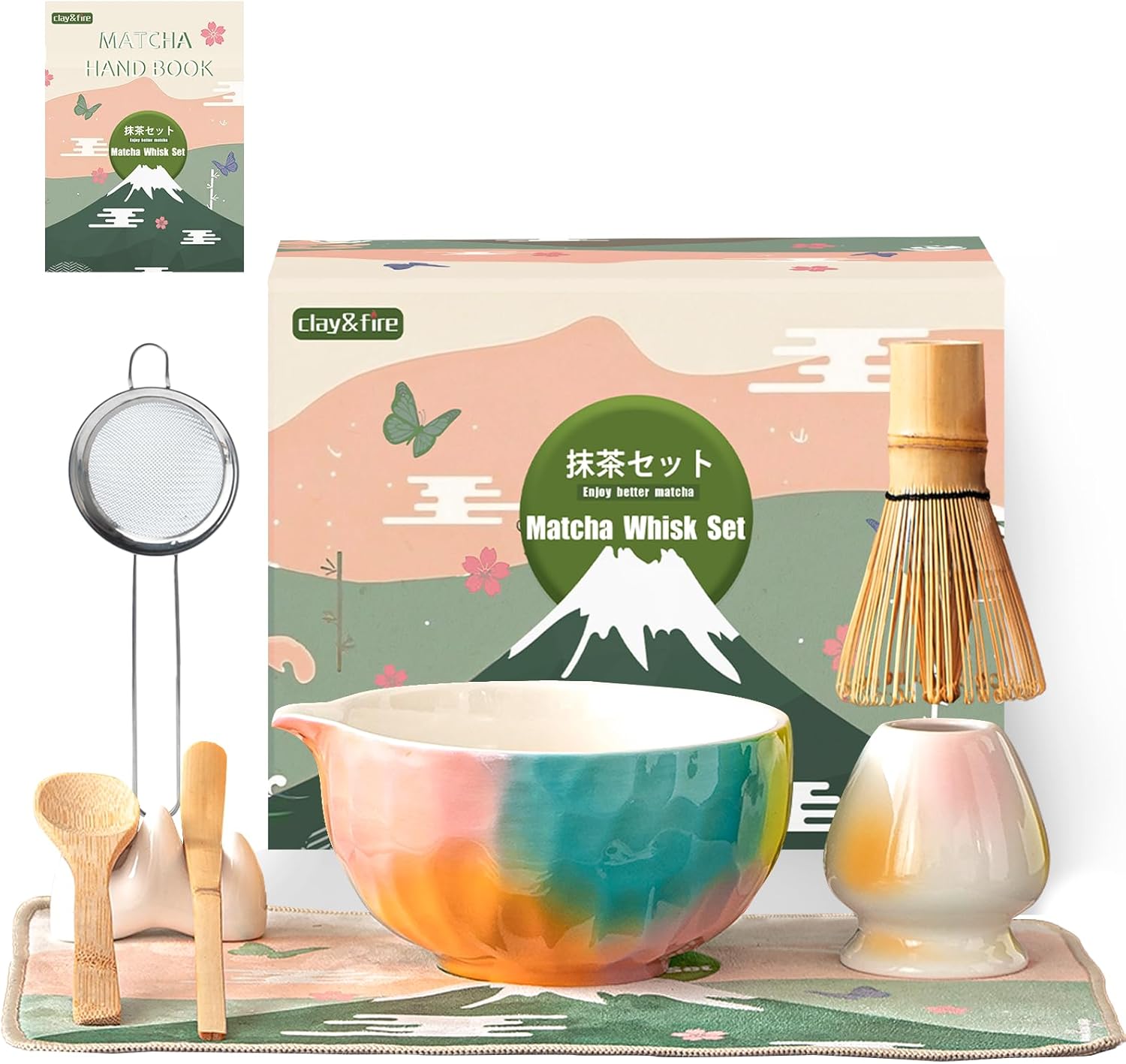 Clay&Fire Matcha Whisk, Handcrafted Bamboo Whisk for Matcha Powder, Traditional Japanese Chasen for Matcha Stirrer, 100% Natural Matcha Wisk