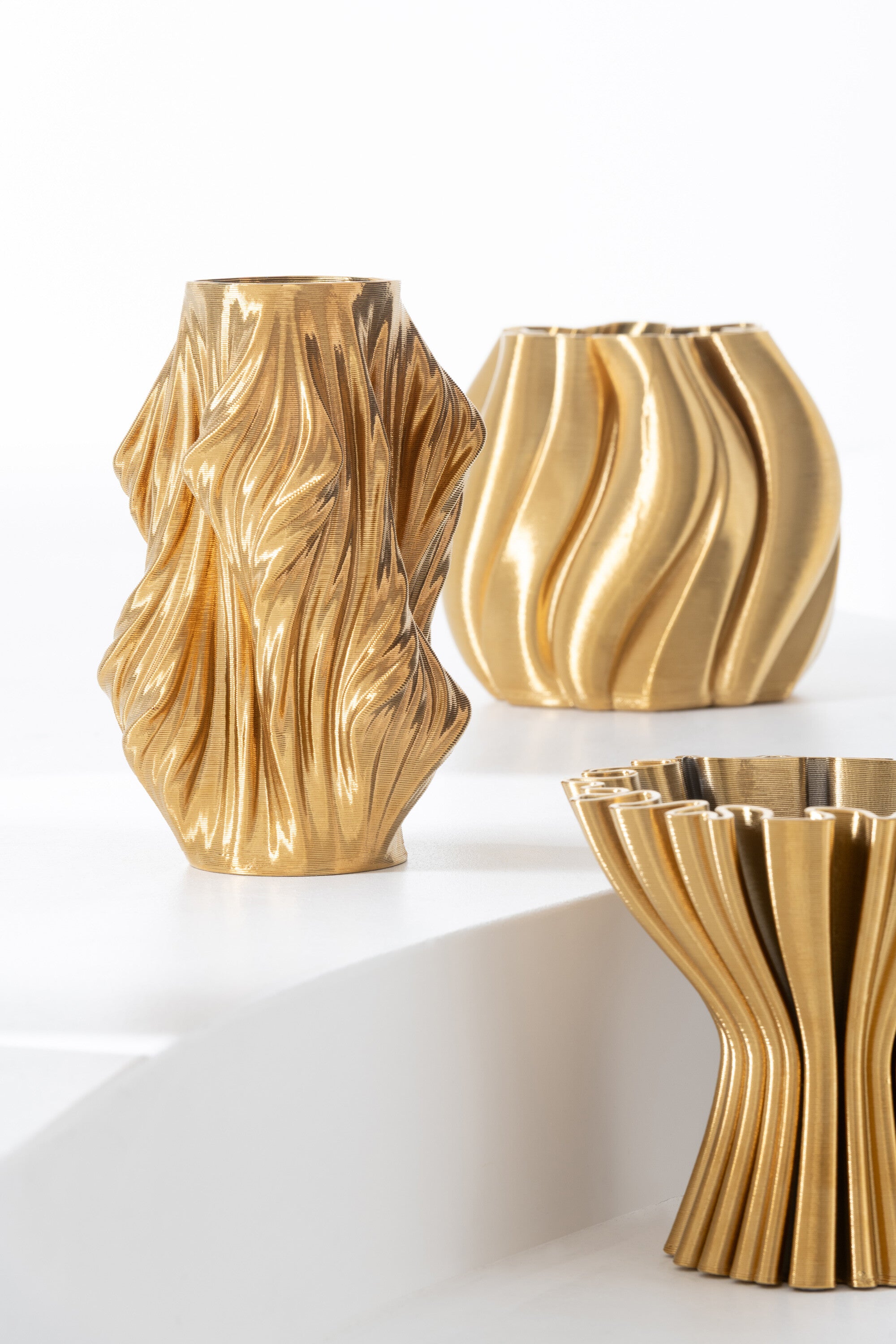 J-Line vaas 3D Print Onregelmatig - porselein - goud