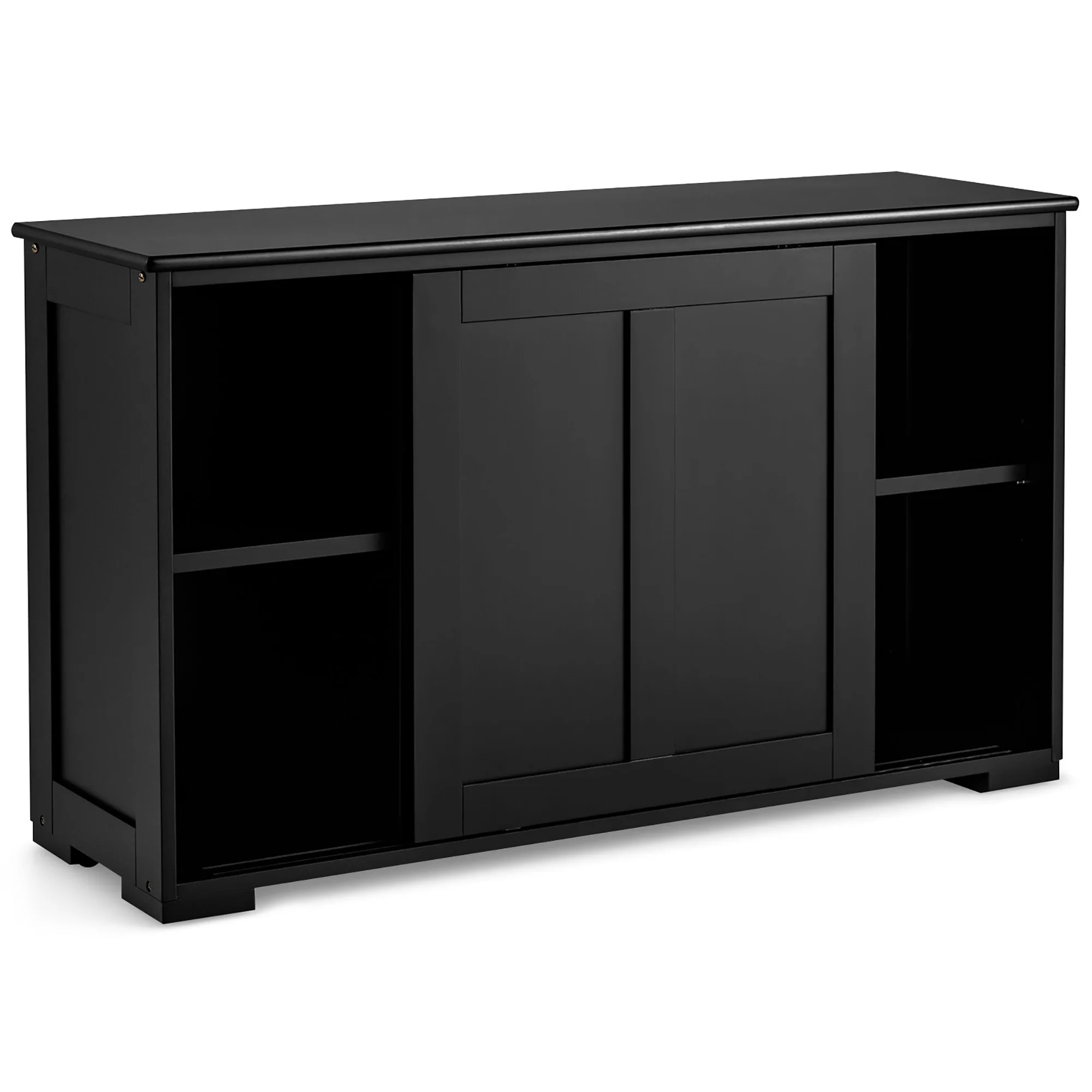 Costway Kitchen Storage Cabinet Sideboard Buffet Cupboard Wood Sliding Door Pantry White - Image 33