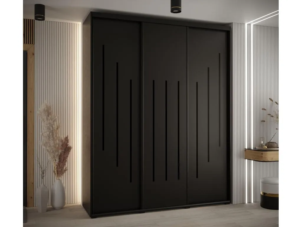 ARMARIO Hogarve 8 DE PUERTAS CORREDERAS 235.2/190/60 3 puertas (Negro/Negro/Negro) 00351kyku
