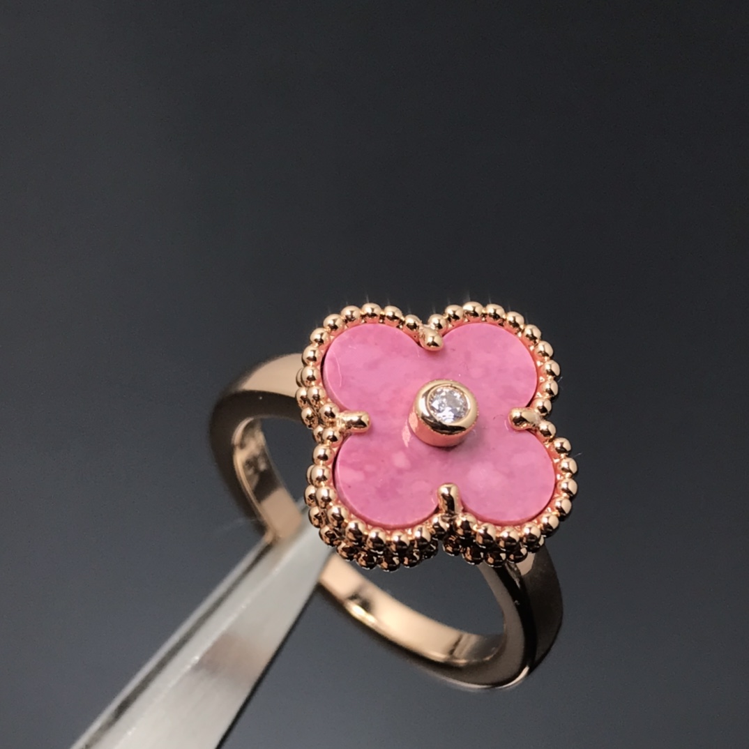 VCA Pink Vintage Alhambra Ring - Original Replica Club