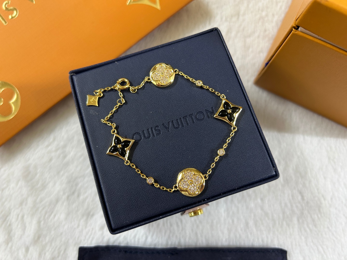 Louis Vuitton Black Carnelian Color Blossom BB Multi-Motifs Bracelet - Original Replica Club