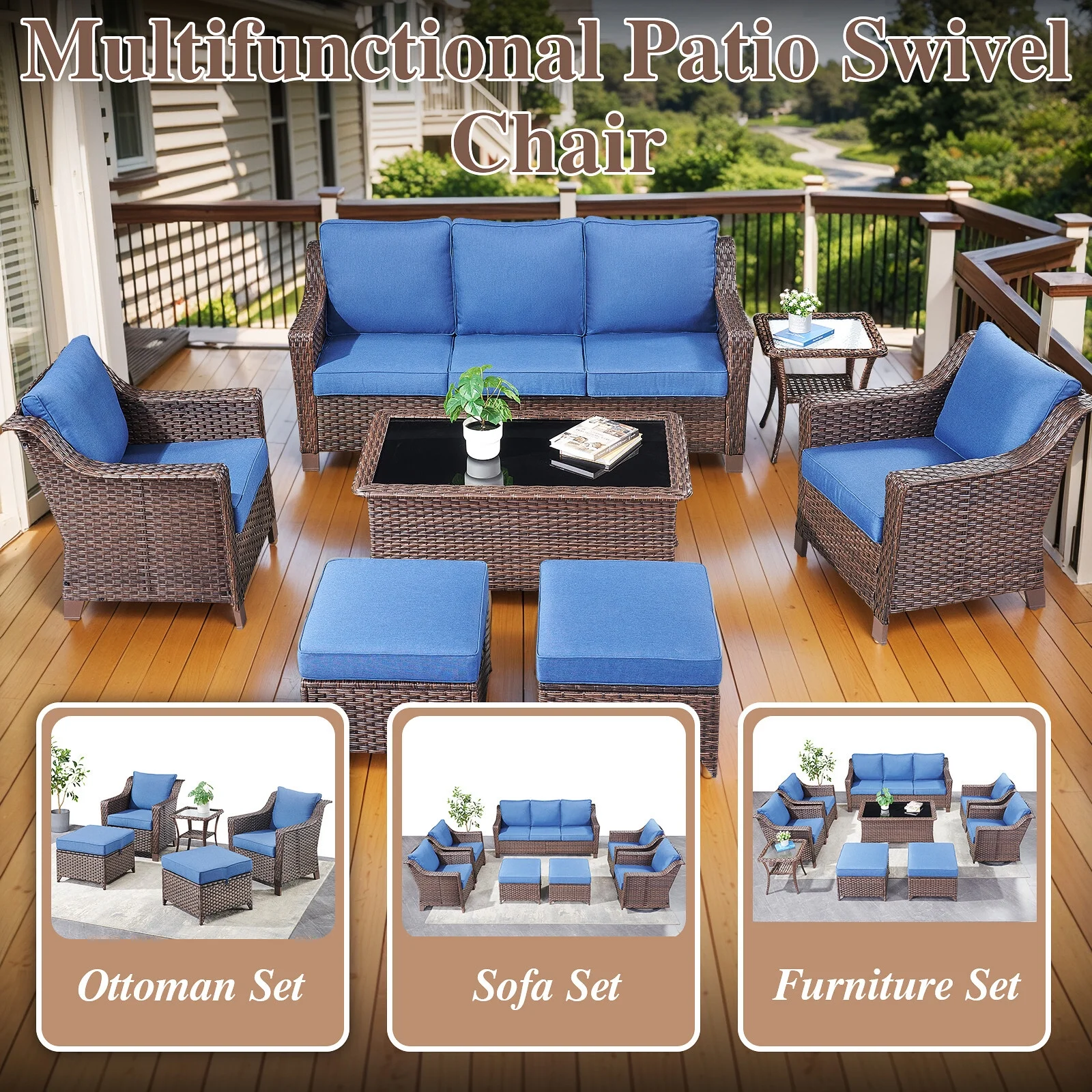 Bellefurn Outdoor Wicker Patio Chairs Set of 2 with Side Table,All-Weather Wicker Rattan Chairs Patio Furniture Chairs for Porch Balcony Backyard Yard Deck - Image 25
