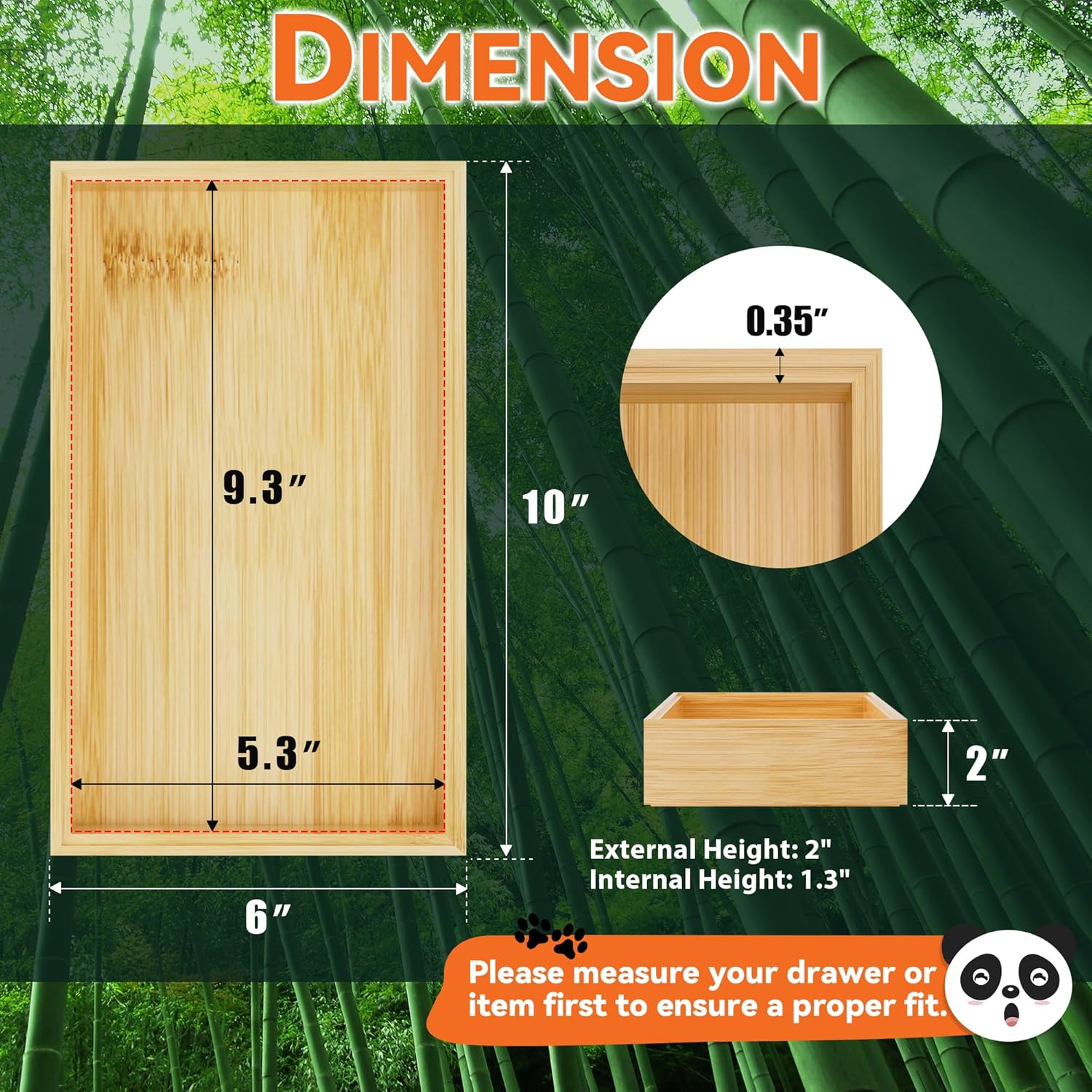 Lixple Bamboo Drawer Organizer for Kitchen Utensils, 2 Pack Stackable Bamboo Kitchen Drawer Organizers, Silverware & Utensil Drawer Trays, 10