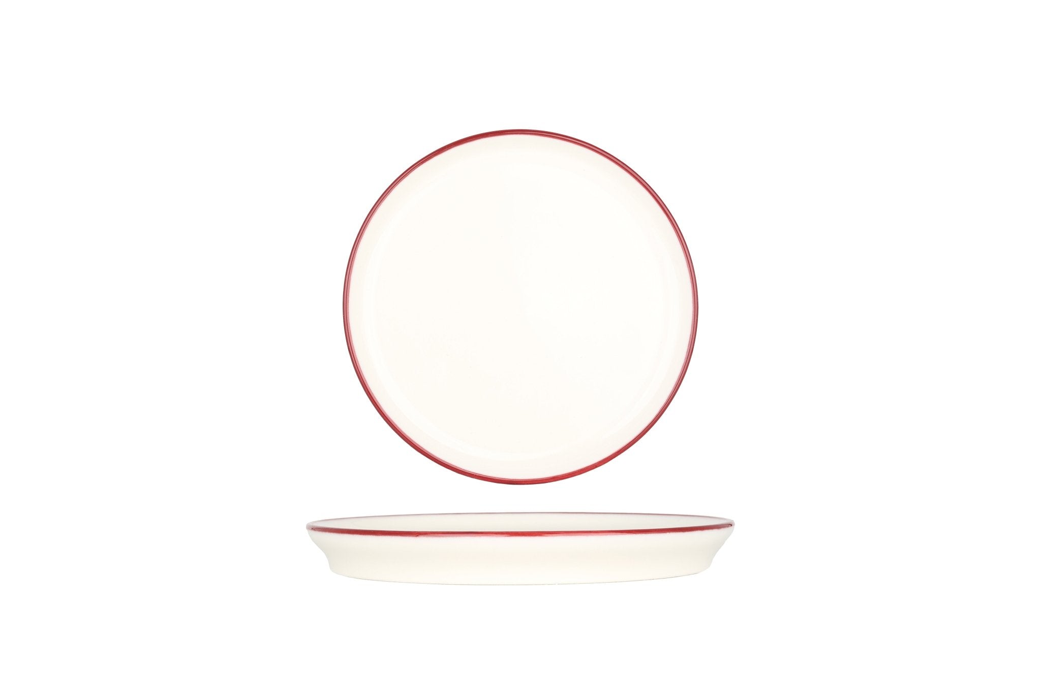 Bonna Gebaksbord - Linea Burgundy - Porselein - 16 cm - set van 6