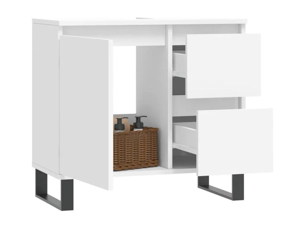 Armario de baño Alkihogares contrachapada blanco 65x33x60 cm