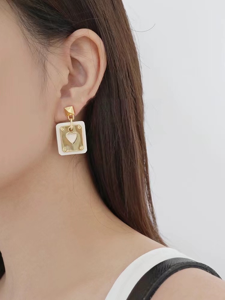 Hermes Cowhide Leather Square Tag Earrings - Original Replica Club