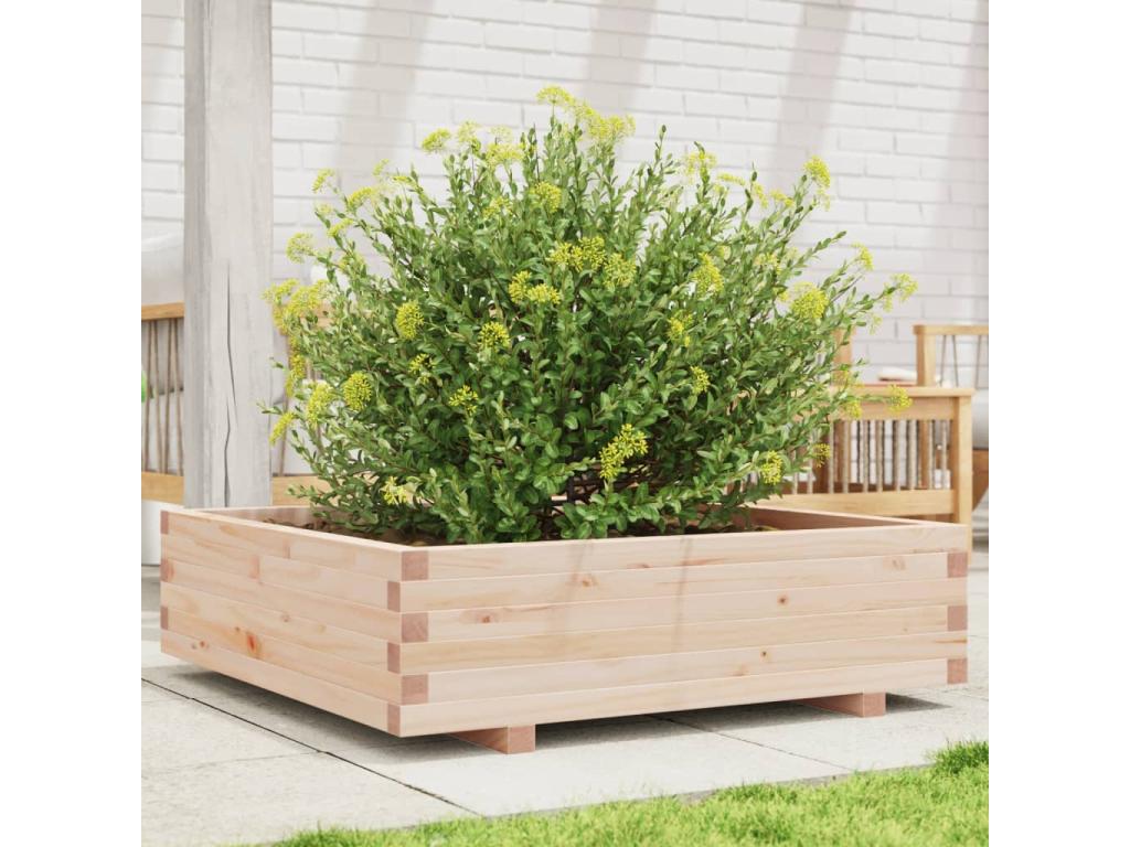 Jardinera de madera maciza de pino 90x90x26,5 cm