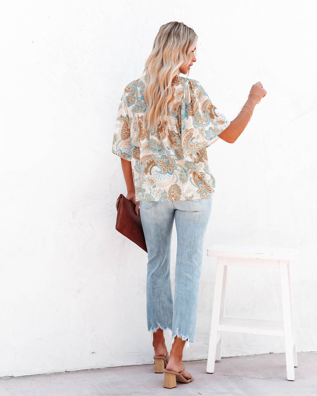 Karanella Paisley Print Babydoll Top - FINAL SALE - Se7enfashion