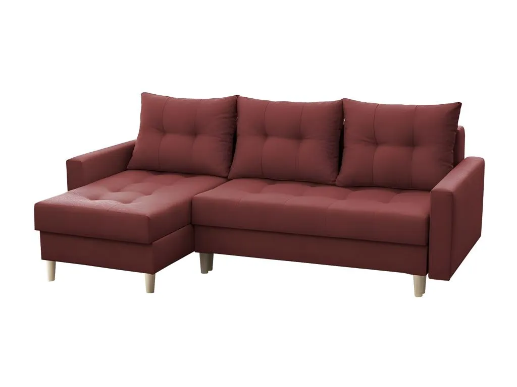 Sofá rinconero Decopractico 100 Rosa Función de descanso Caja de ropa de cama 222x140x90cm 76621EZJI