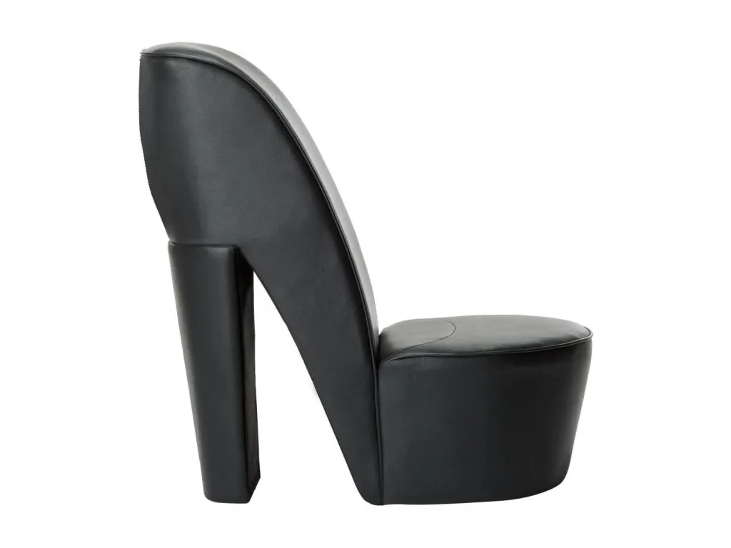 Sillón con forma de zapato de tacón cuero sintético negro