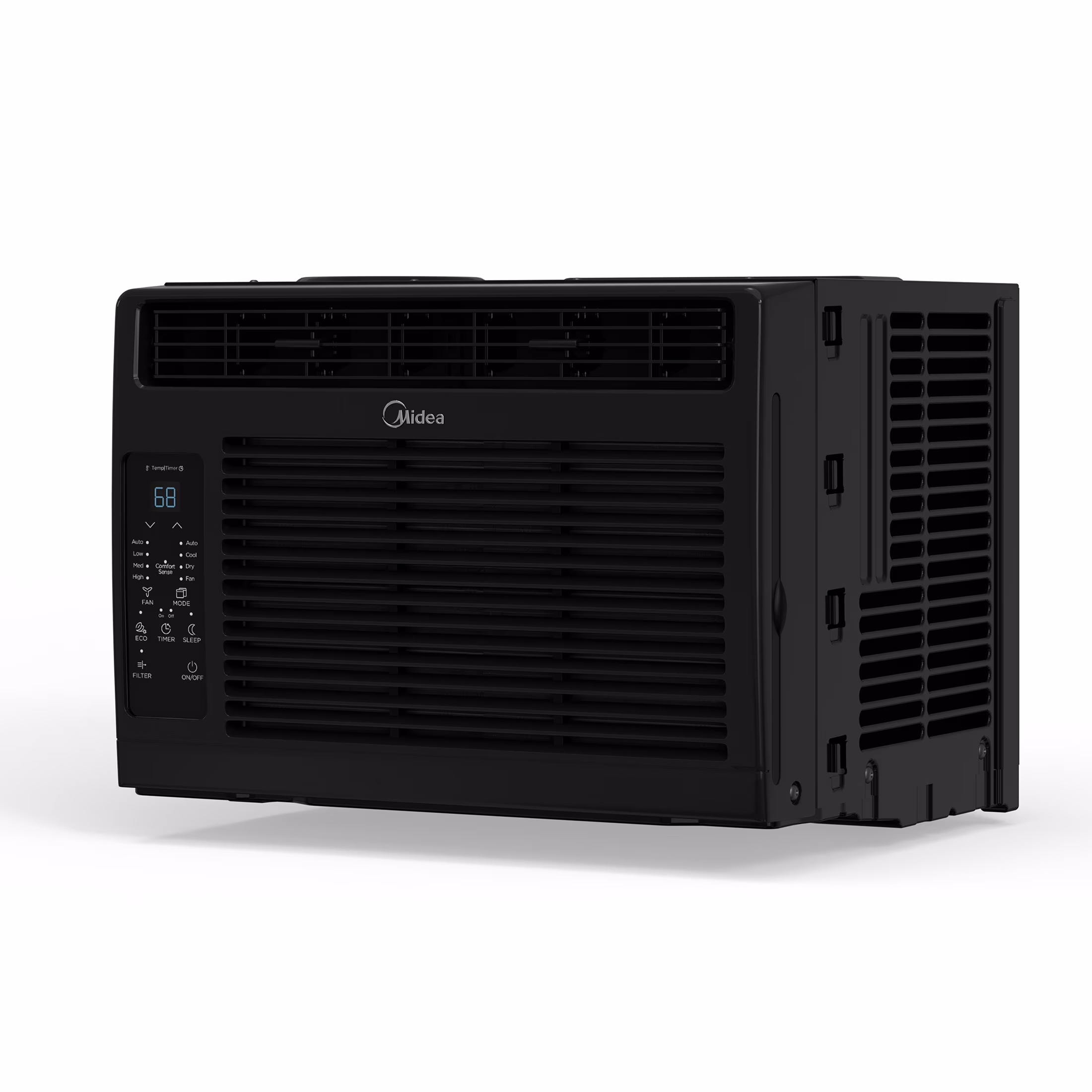 Midea 6, 000 BTU 115V Window Air Conditioner with Comfort Sense Remote, up to 250 Sq. Ft., Black, MAW06R1WBL - T, New(Black/Single)