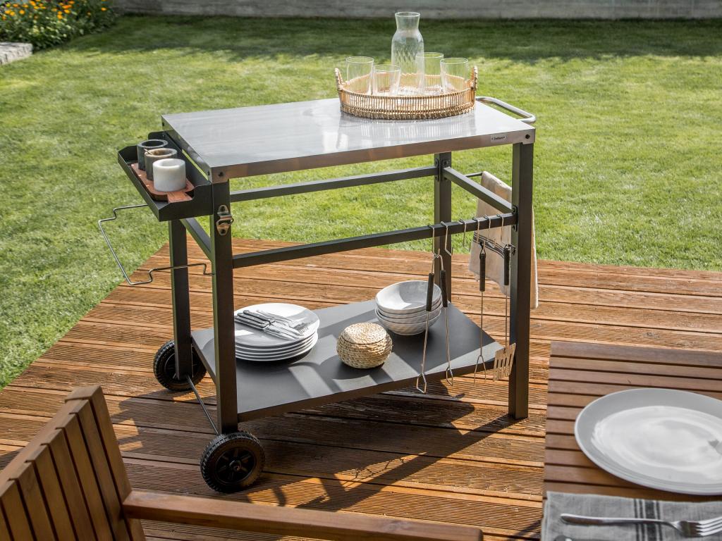 Carrito de cocina de metal negro SPIAZZI