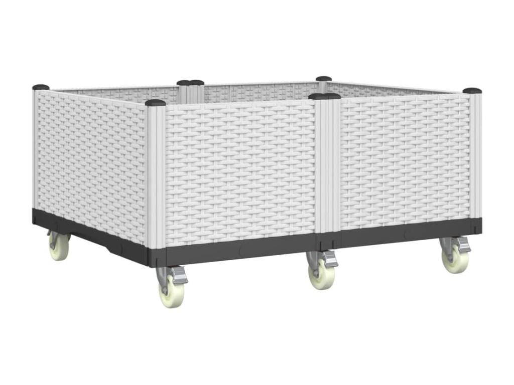 Decoratodo con ruedas PP blanco 100x80x54 cm