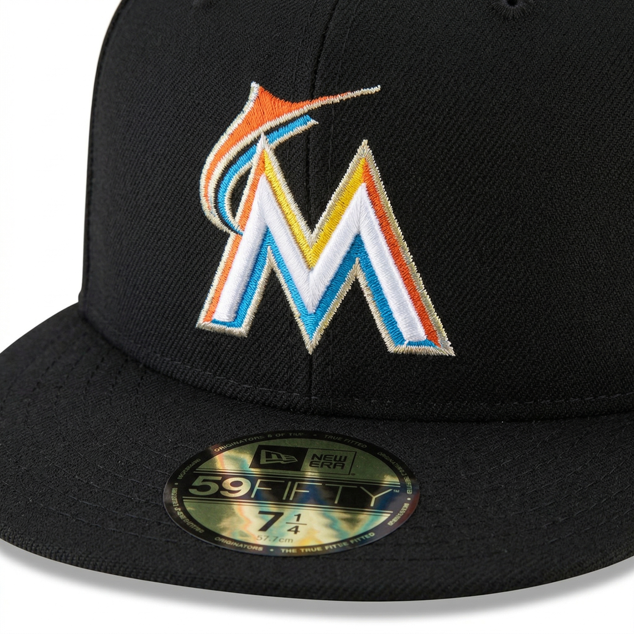 59FIFTY Miami Marlins Black Fitted Baseball Cap - SEVEN HATS - SEVEN HATS