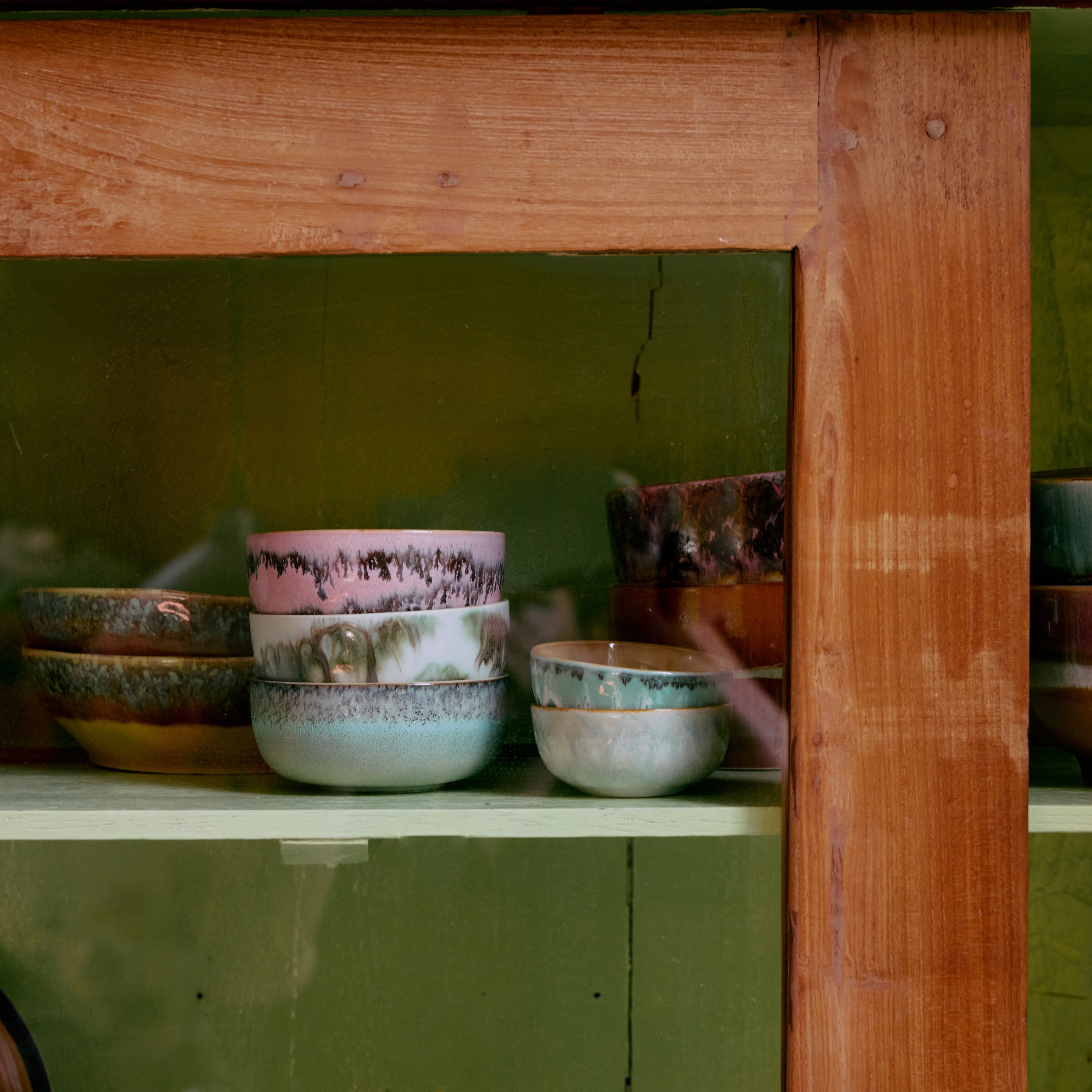 HKliving 70's Ceramics Tapas Kommen Ø 11 cm - Set van 4 - Renaissance