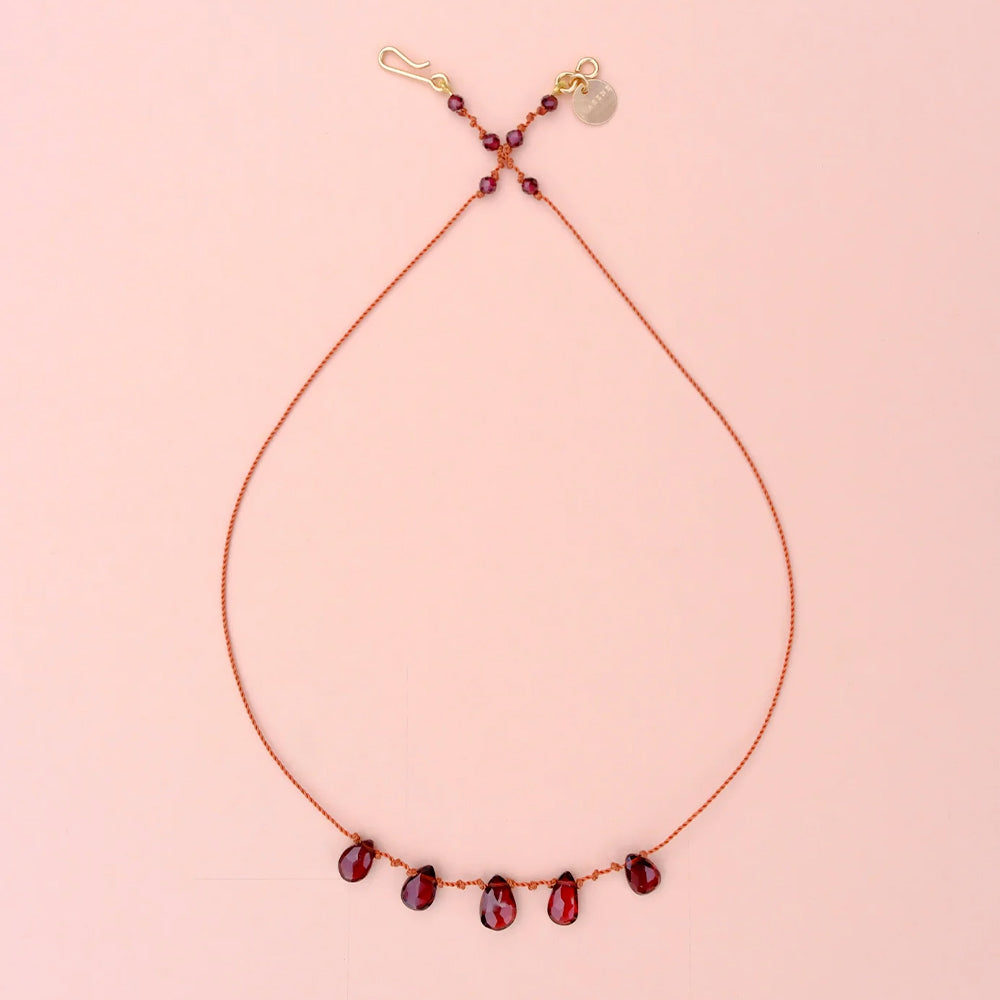 Ivarene - Collier 5 gouttes - Grenat
