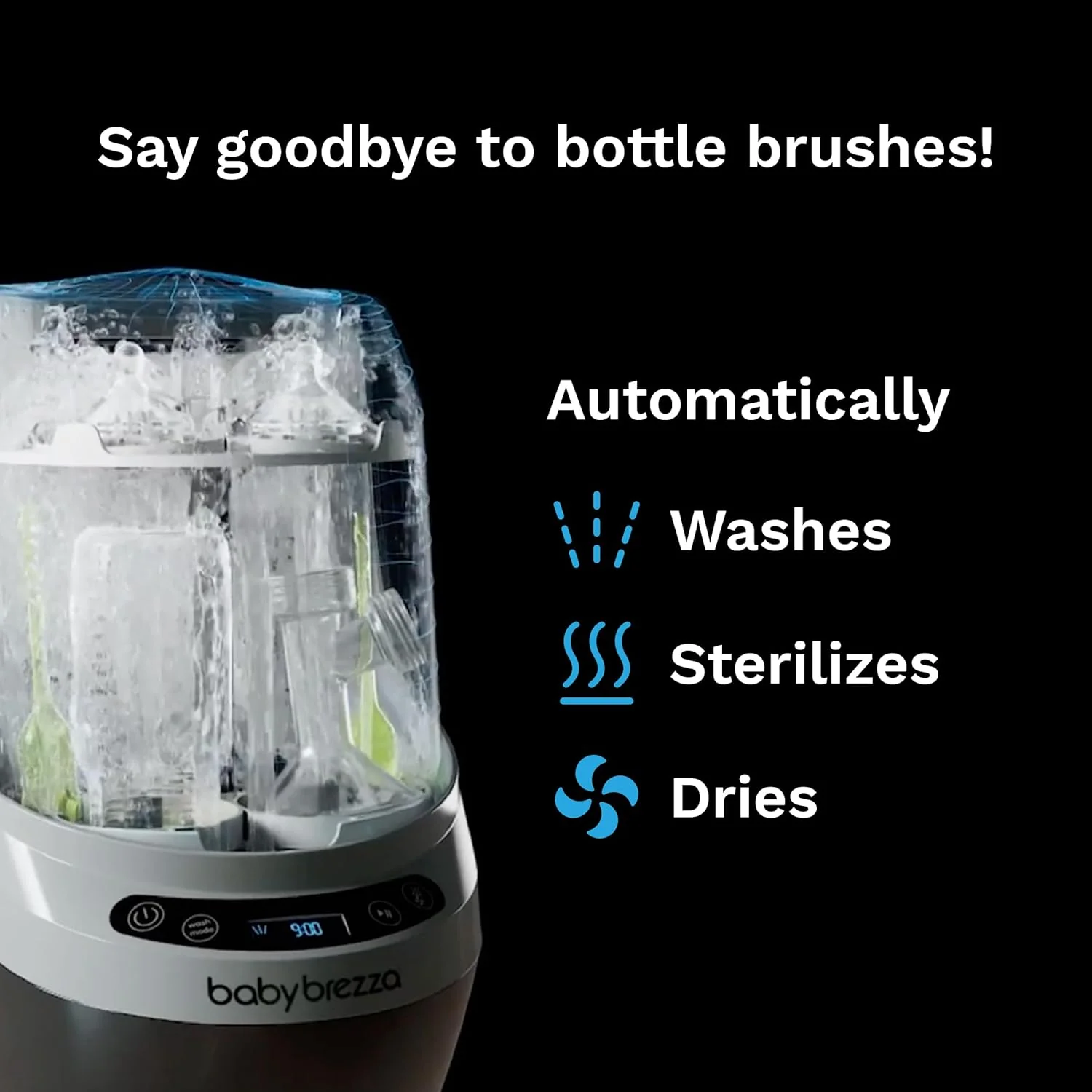 Bottle Washer Pro - Baby Bottle Washer, Sterilizer + Dryer - All in One Machine Cleans Bottles, Pump Parts, & Sippy Cups
