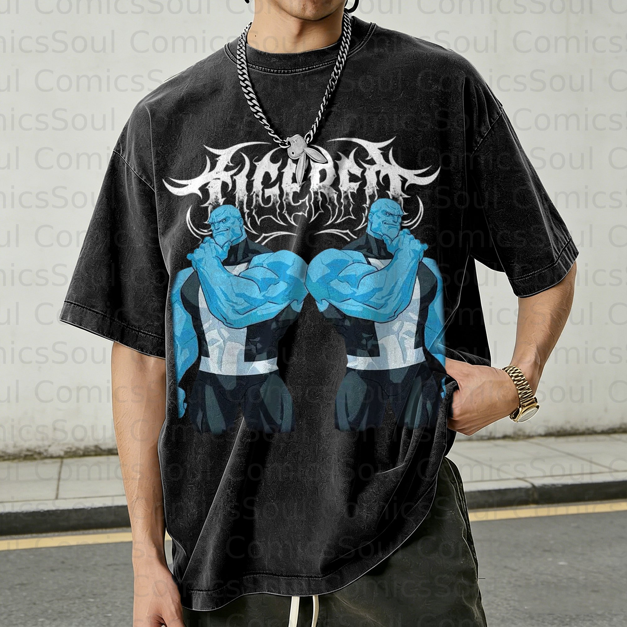 Unisex Anime Inspired Vintage Washed T-Shirt