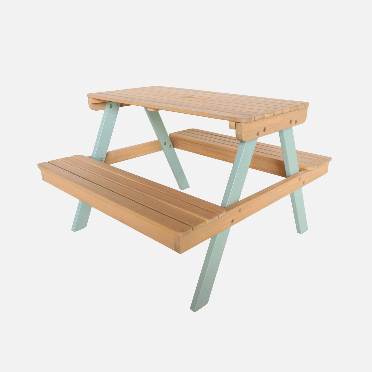Caroline - Mesa infantil de picnic de madera de 2 plazas