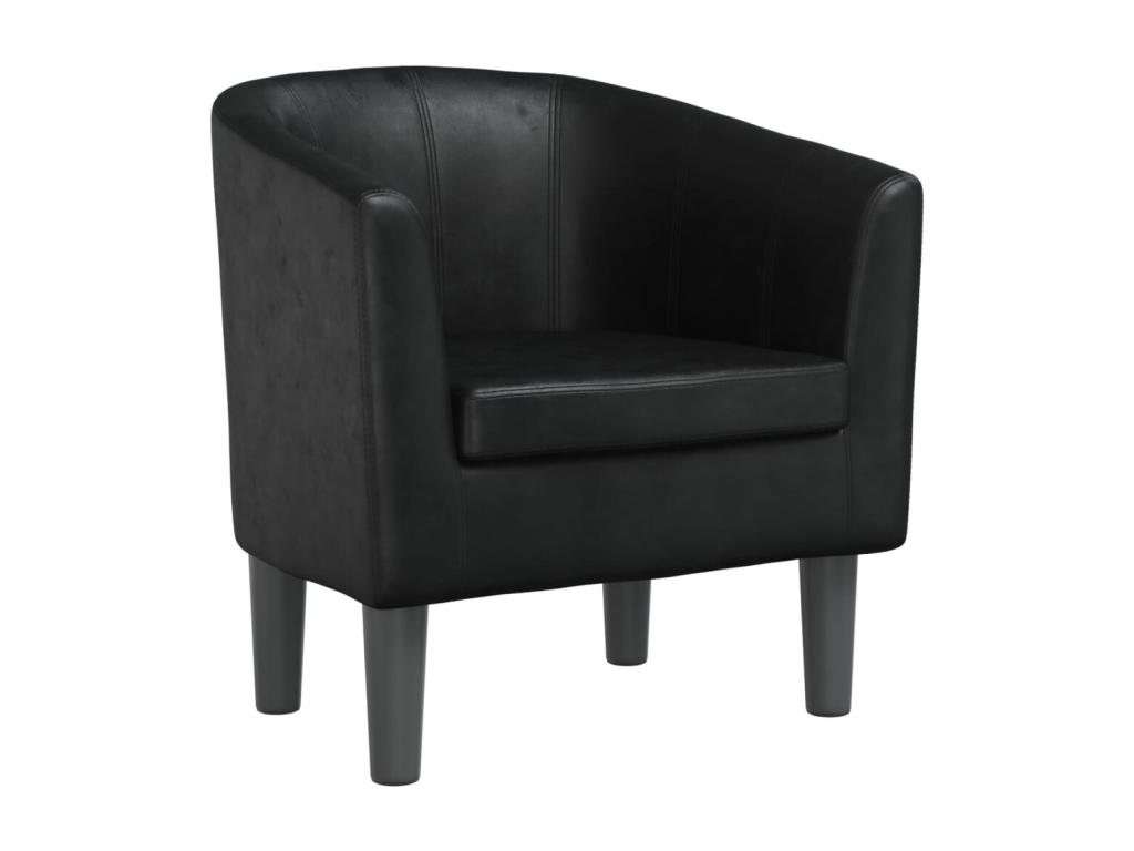 Sillón cuero sintético negro