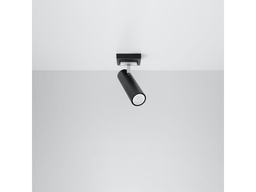 Lámparas de techo Direzione moderno de acero - 1 fuentes luminosas - L.8 x A.20 cm - negro