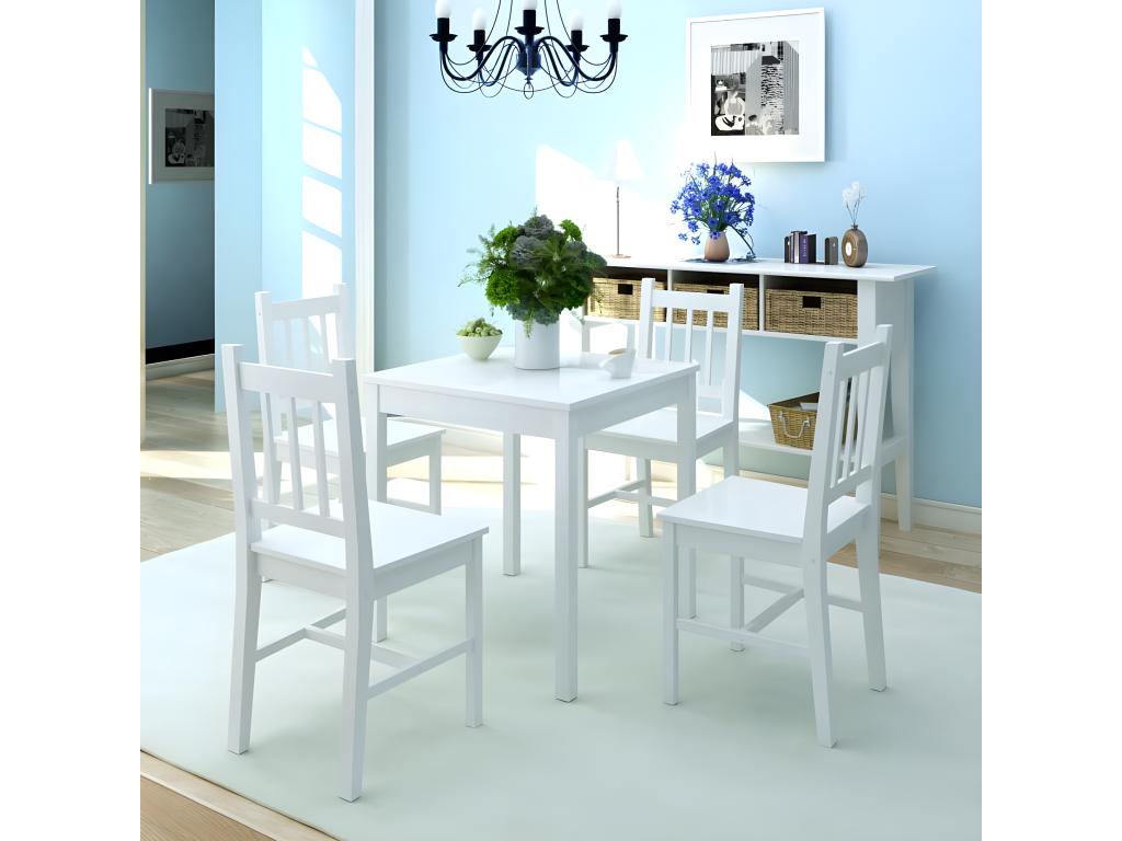 Conjunto de comedor 5 piezas madera de pino Tucasago