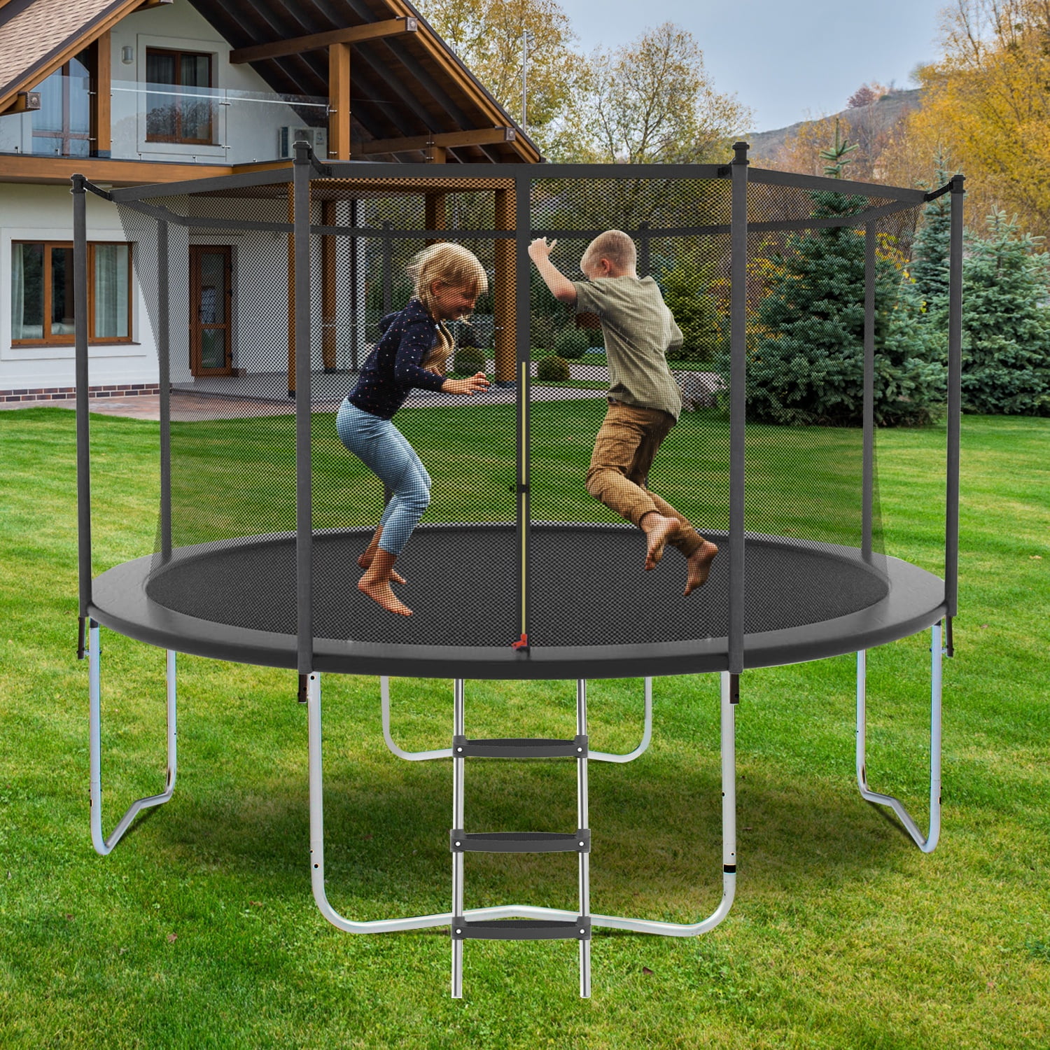 10FT Trampoline w/Enclosure, Seizeen Heavy-Duty Round Trampoline for Kids Outdoor Play, Large Trampoline as Gift for Boys and Girls - Image 3