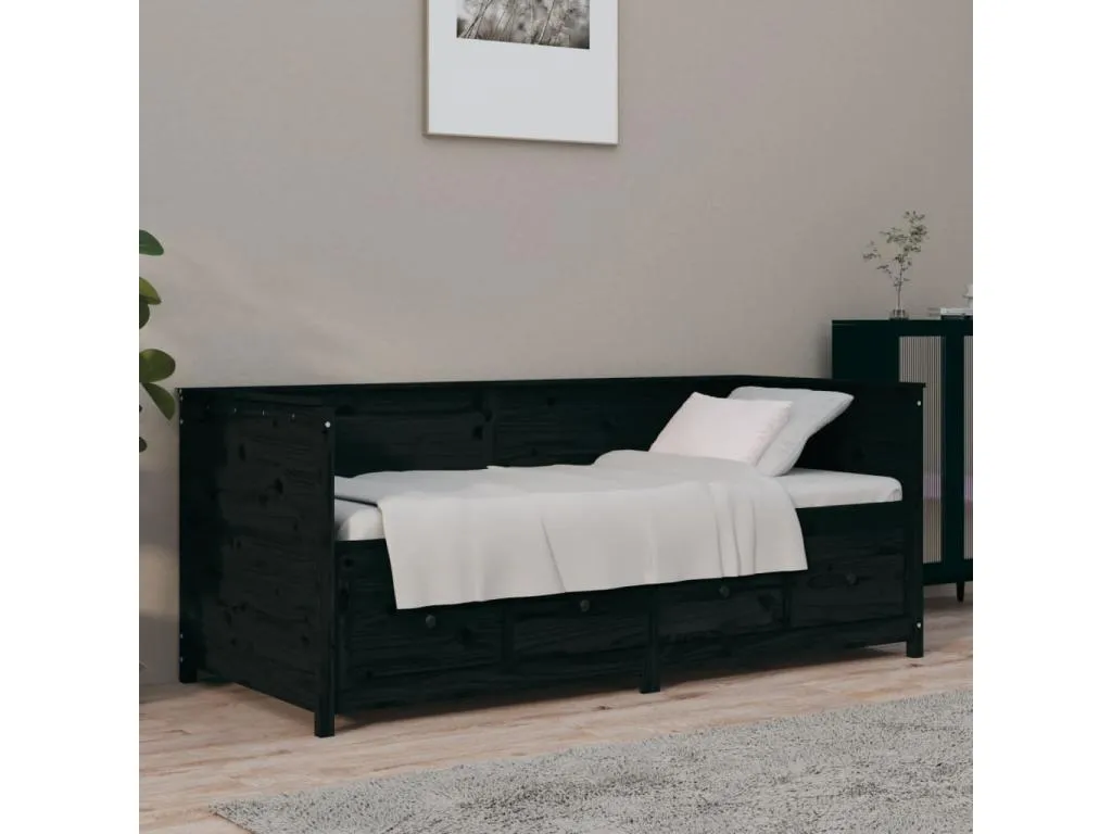 Sofá cama Hogarmini maciza de Hogarmini negro 90x190 cm 93630jajl