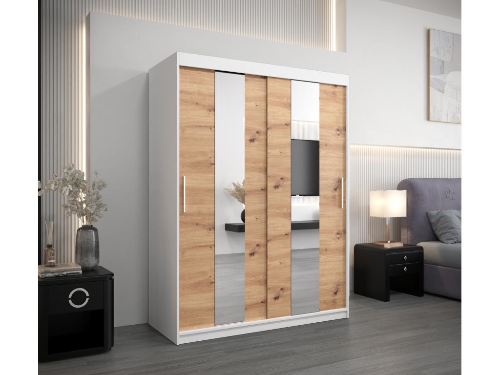 Armario Pole de puertas correderas 200/150/62 2 puertas blanco/artisan