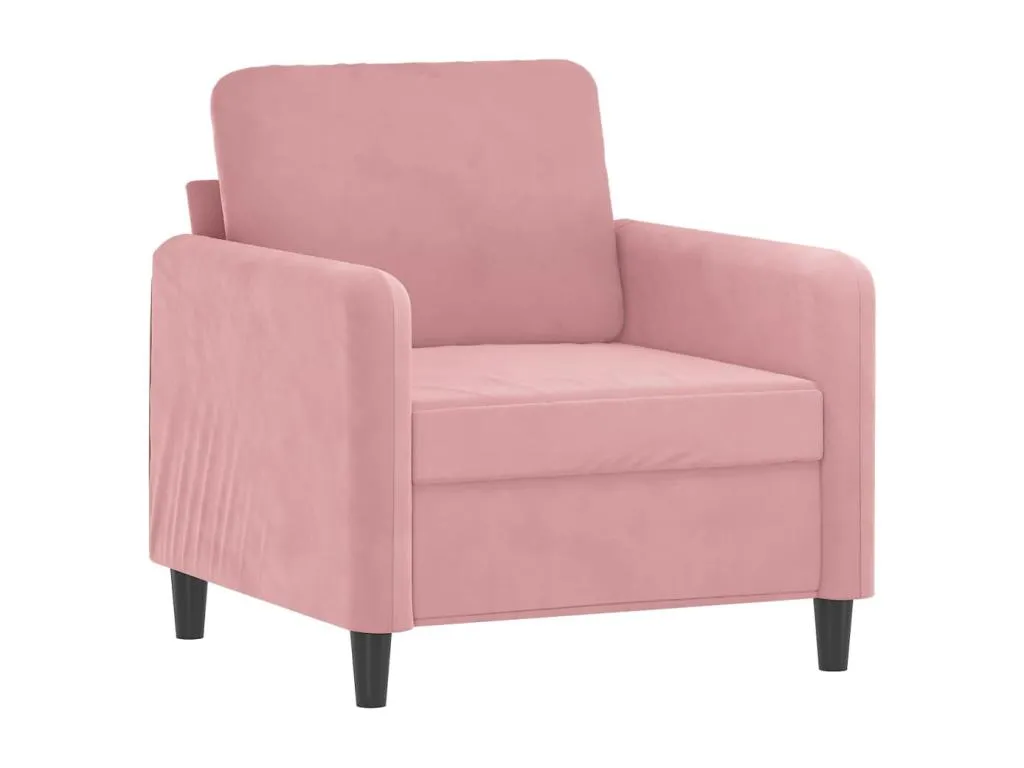 Sillón de terciopelo rosa 60 cm