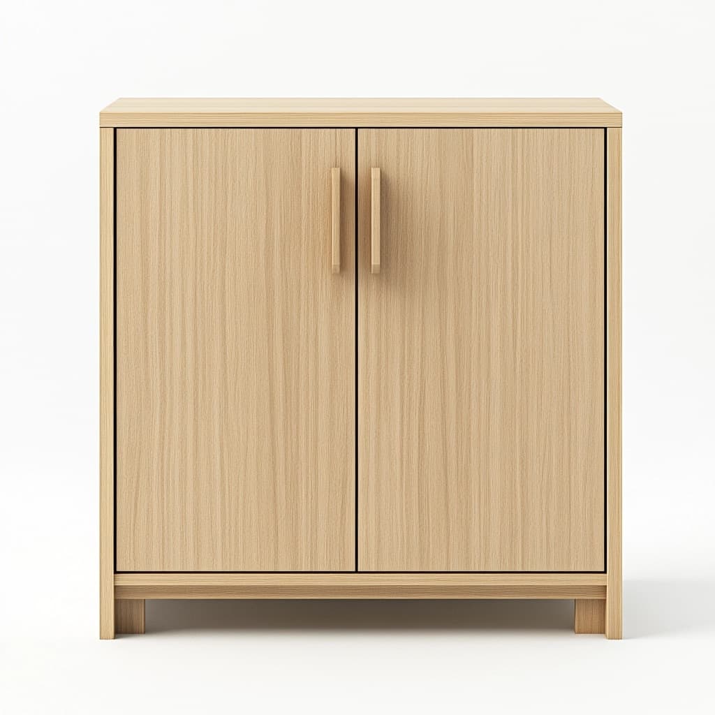 Armario bajo para sala de estar de madera roble claro funcional almacenamiento moderno 80x40x90 cm