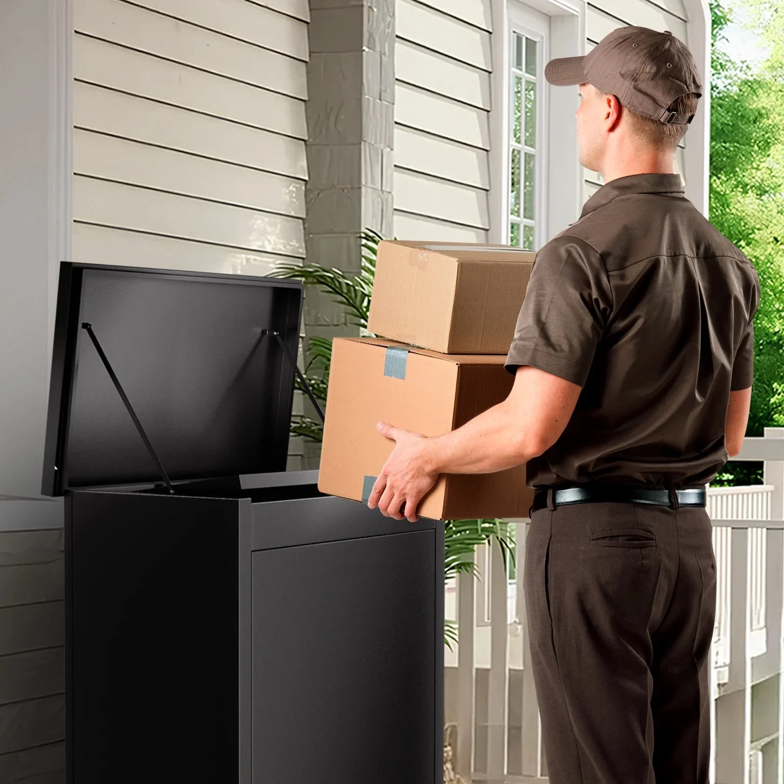 Gaonala Steel Package Delivery Box 19.6x14.4x44.9in Lockable Weather-Resistant Black - Image 23 Gaonala Steel Package Delivery Box 19.6x14.4x44.9in Lockable Weather-Resistant Black - Image 23