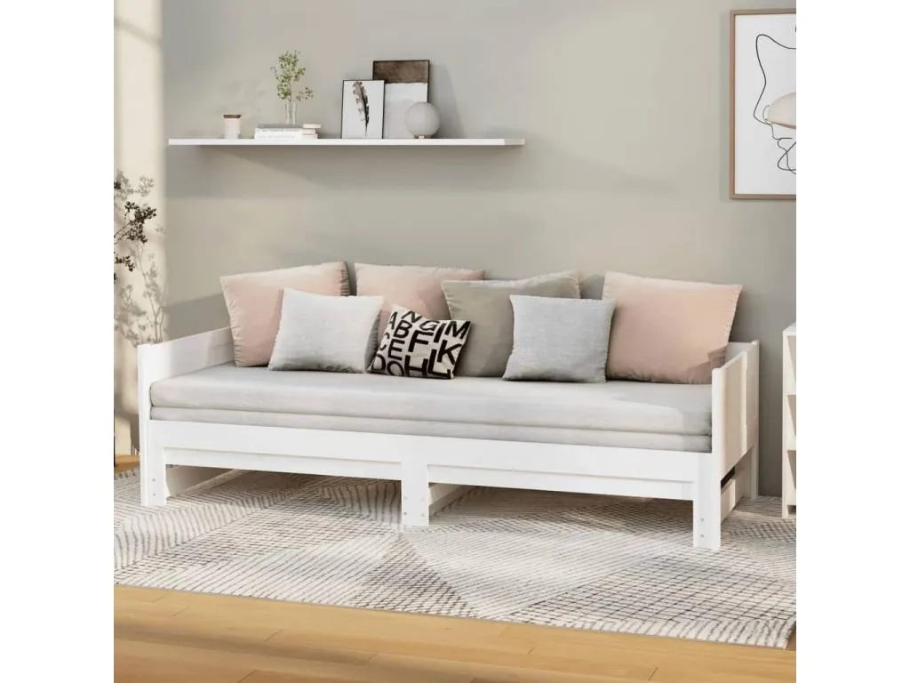 Sofá cama extraíble sin colchón blanco 2x(90x200) cm HHOK83512
