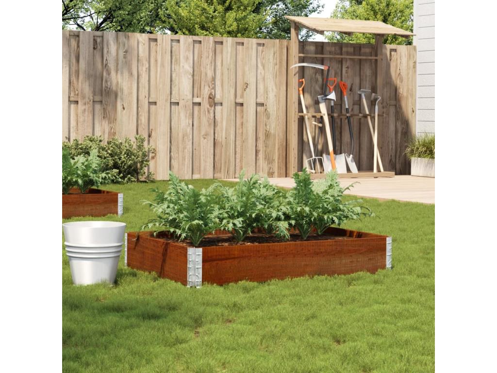 Jardinera de madera maciza de Joliven marrón 120x80 cm