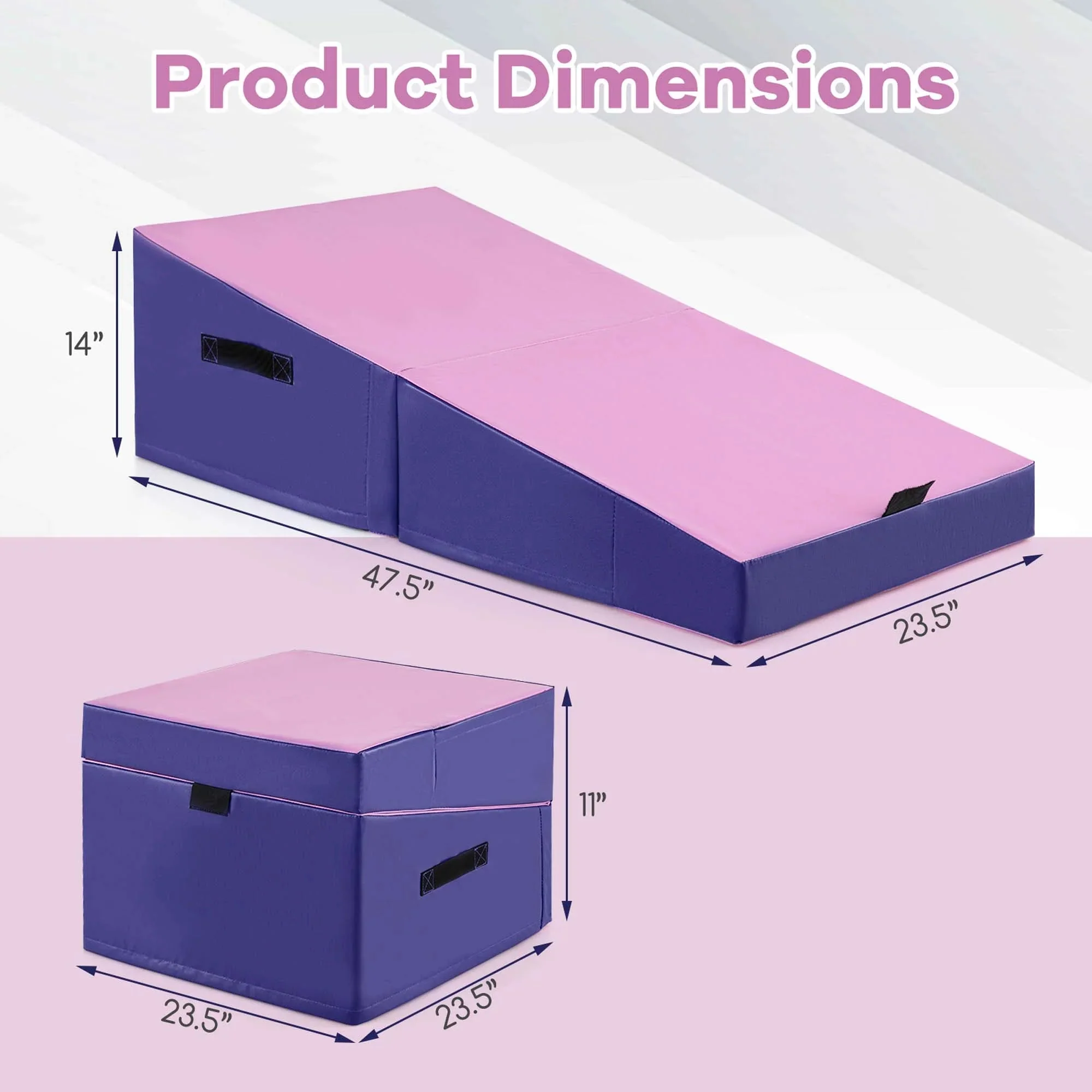 Costway Folding Gymnastics Incline Mat, 48 x 24 x 14 in - Image 4 Costway Folding Gymnastics Incline Mat, 48 x 24 x 14 in - Image 4