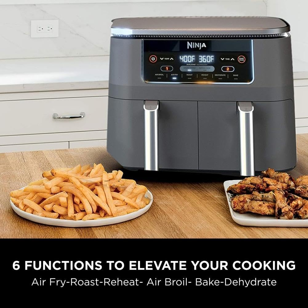 Ninja Foodi 6-in-1 FlexBasket Air Fryer with 7-Quart MegaZone and Basket Divider