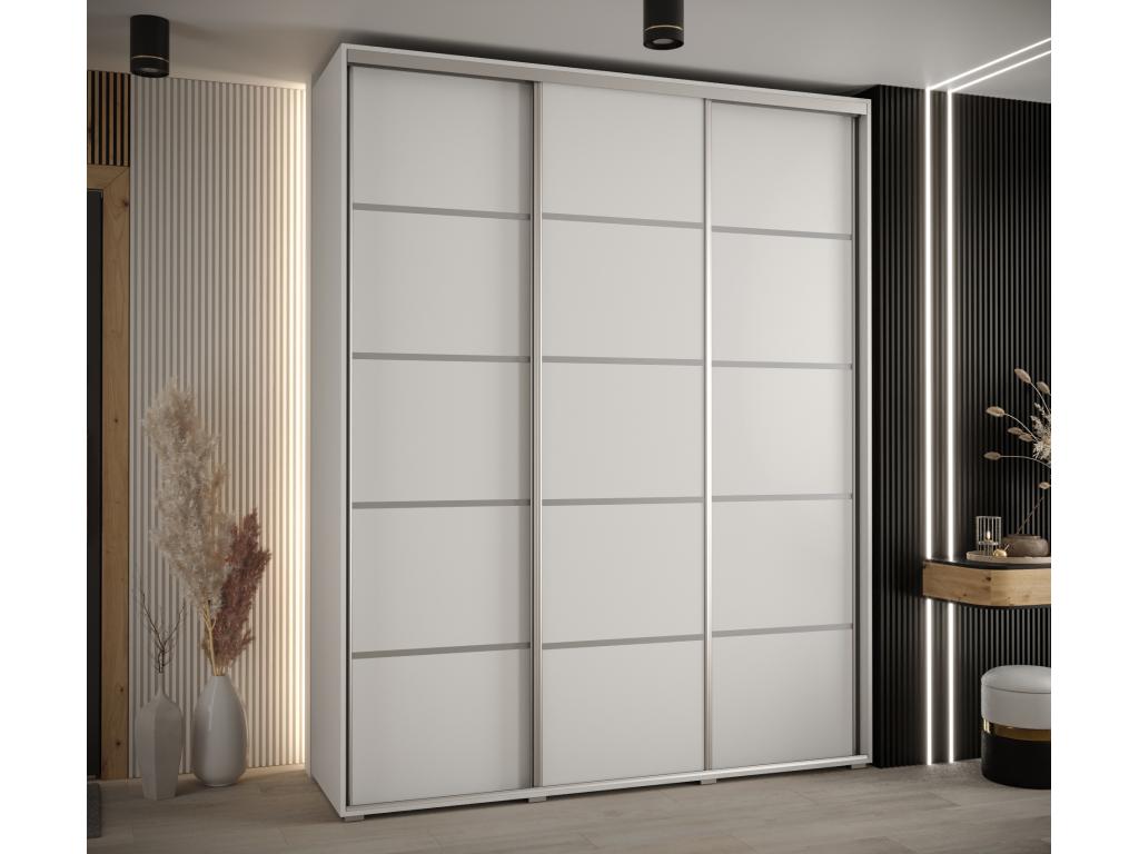 ARMARIO Nestleare 4 DE PUERTAS CORREDERAS 235 - 2/200/45 3 puertas Blanco/Blanco/Plata