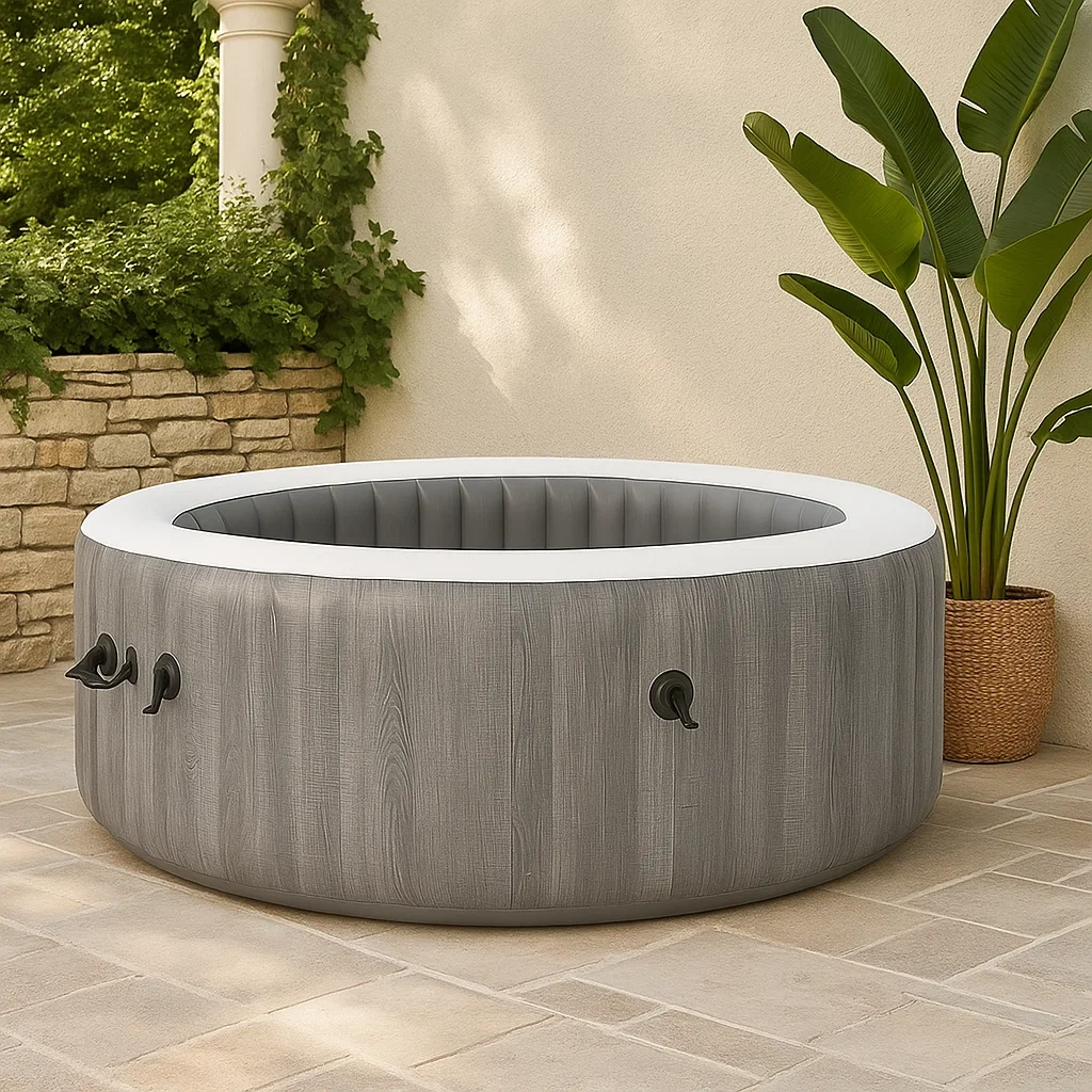 Spa hinchable redondo 4 plazas con sistema de burbujas y accesorios,Ø180 x Alt, 66 cm - bhZOjgl117Pn