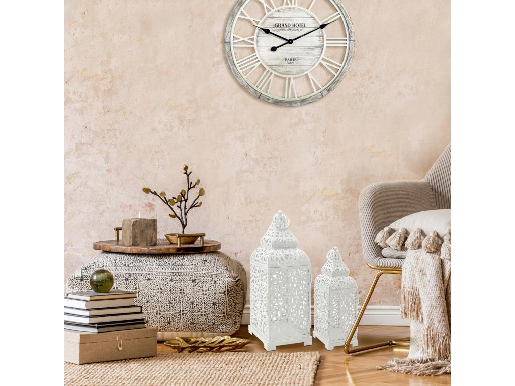 2 Candelabros Candelabro Pasillo Metal Blanco 39x14,5x14,5