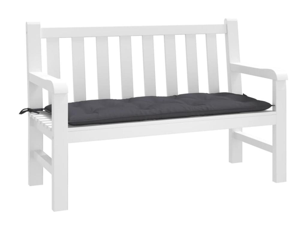 Cojín de banco de jardín tela Oxford gris antracita 120x50x7 cm