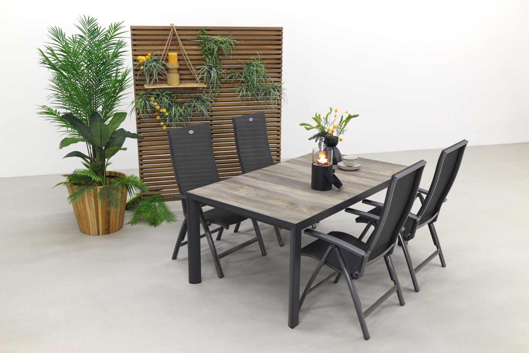 Hartman Valentino Kings tuinset antraciet - 180x100 cm.
