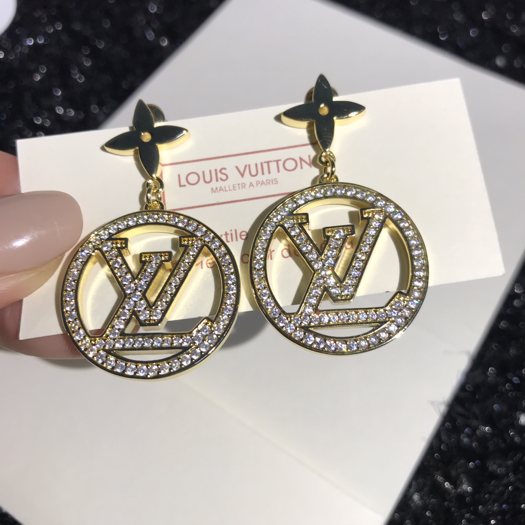 Louis Vuitton Letter Round Dangle Earrings - Original Replica Club