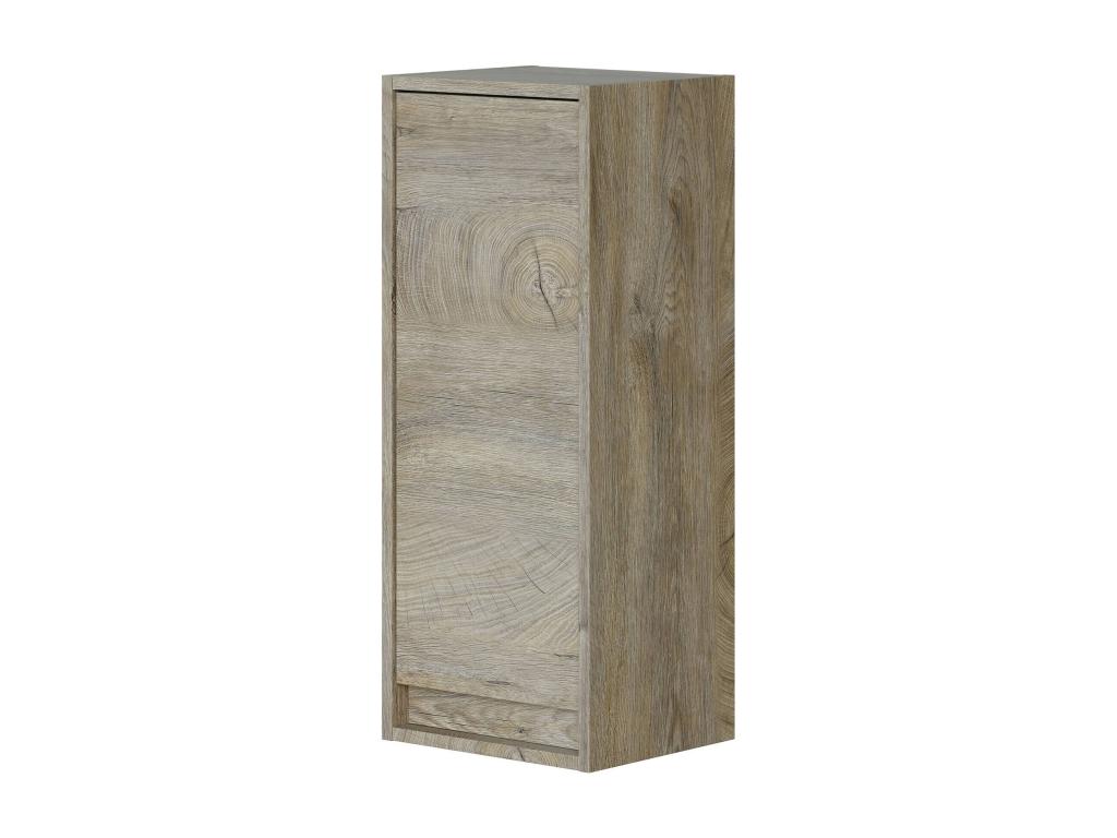 Columna de baño Pasadena, mueble columna de baño con 1 puerta, Mueble de pared suspendido, 30x26h74 cm, Roble