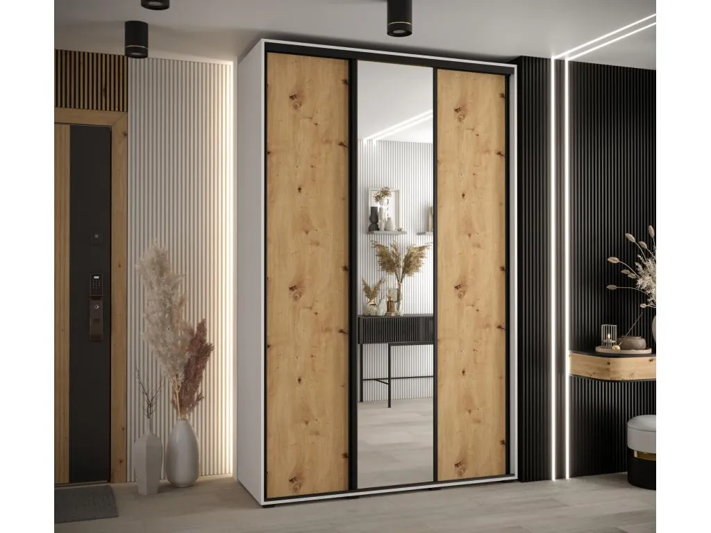 ARMARIO Banakdecoracion 3 DE PUERTAS CORREDERAS 235.2/150/45 3 puertas (Blanco/Artisan/Negro) 07382GTLT